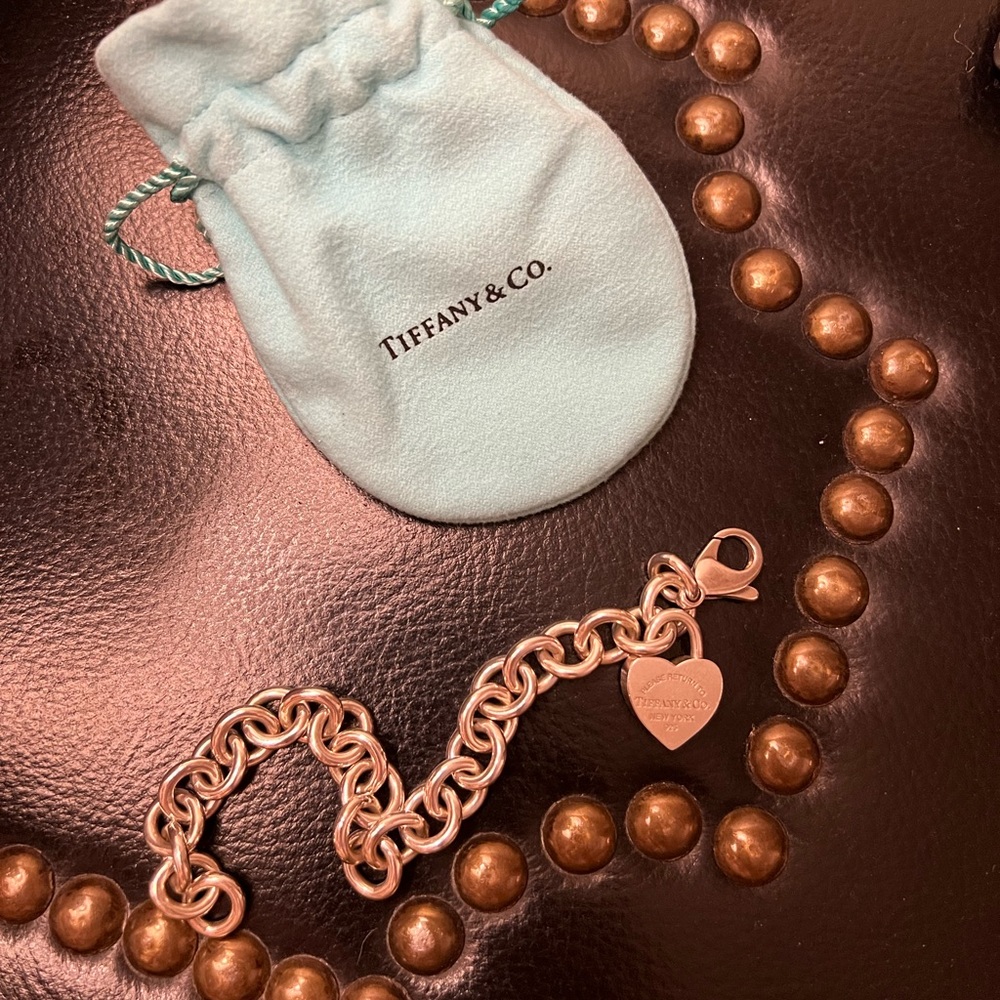 Tiffany & Co heart lock charm bracelet